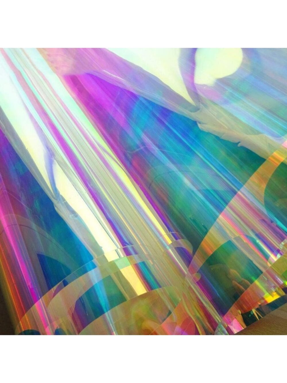 Iridescent Holographic Window Film Sheets - Self-Adhesive Decorative Tint
